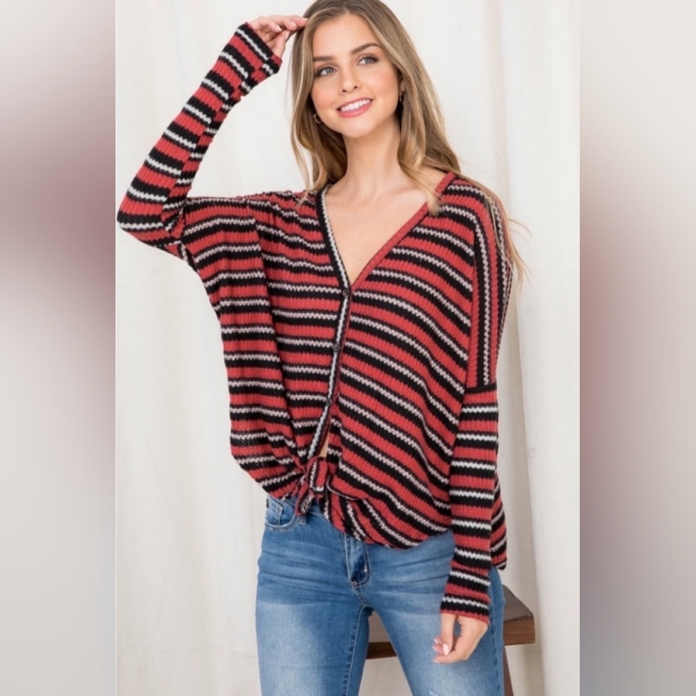 Deep v neck stipped top